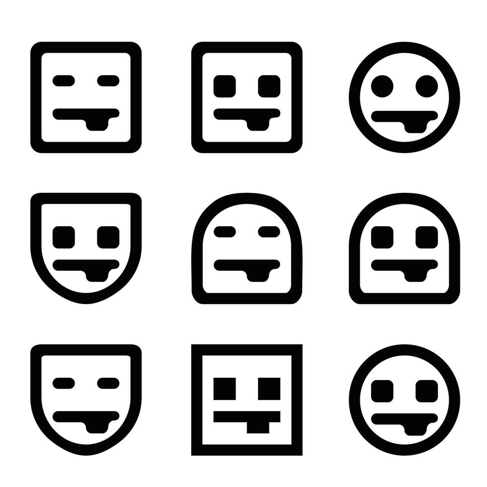 conjunto de ilustração vetorial de emoji emoticon de língua vetor