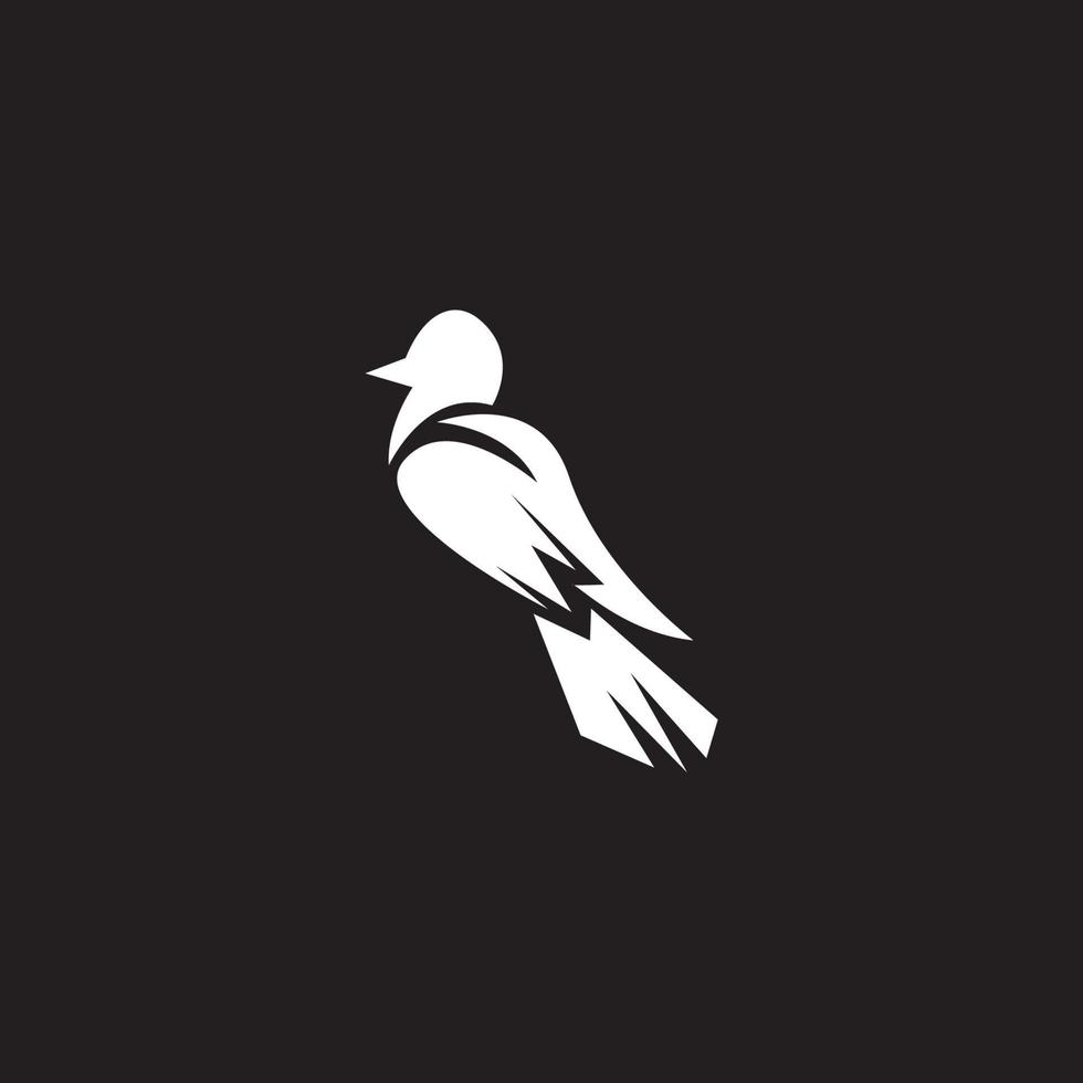 ícone de pássaro e ilustração vetorial de símbolo vetor
