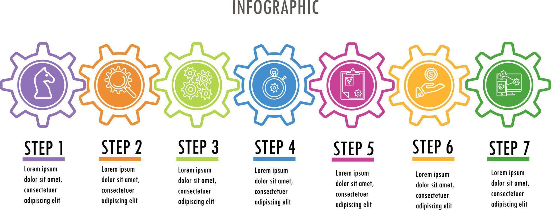 infográficos para o conceito de negócio com opções de ícones ou etapas. vetor