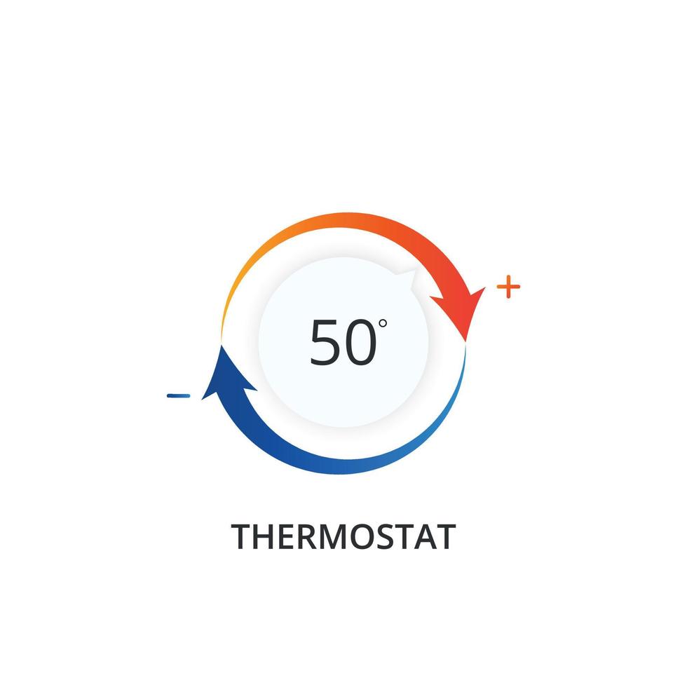 ícone do termostato. regulador de controle de clima. controlador de temperatura. ilustração vetorial vetor