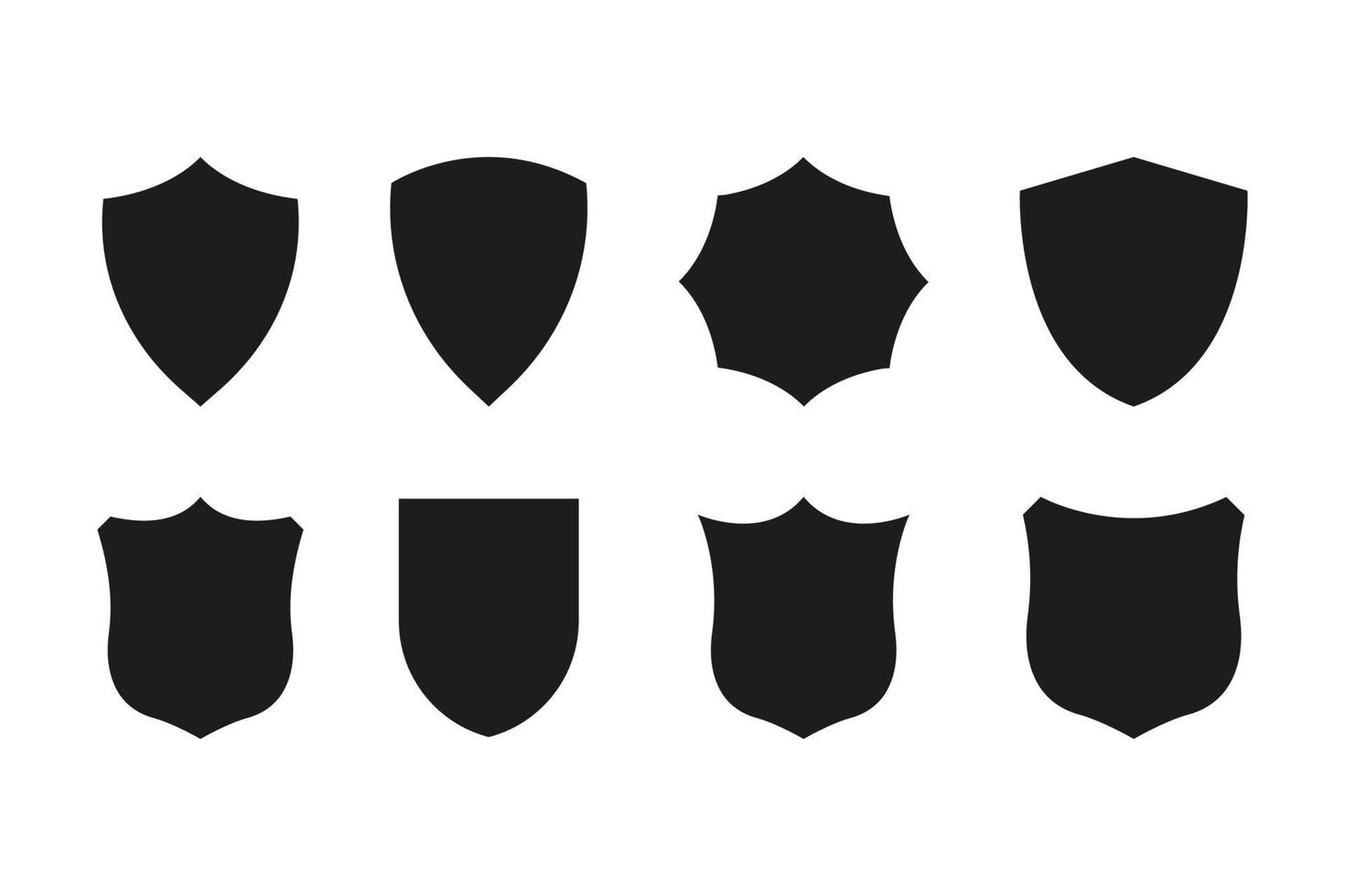 conjunto de símbolos de escudo. ilustração vetorial vetor