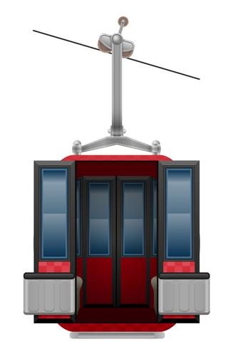 ilustração em vetor de teleférico de esqui de cabine