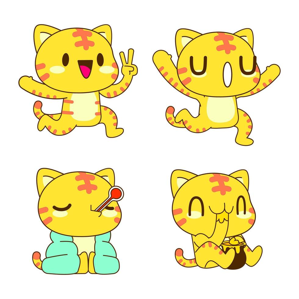 ilustração de conjunto de vetores de gatinho fofo