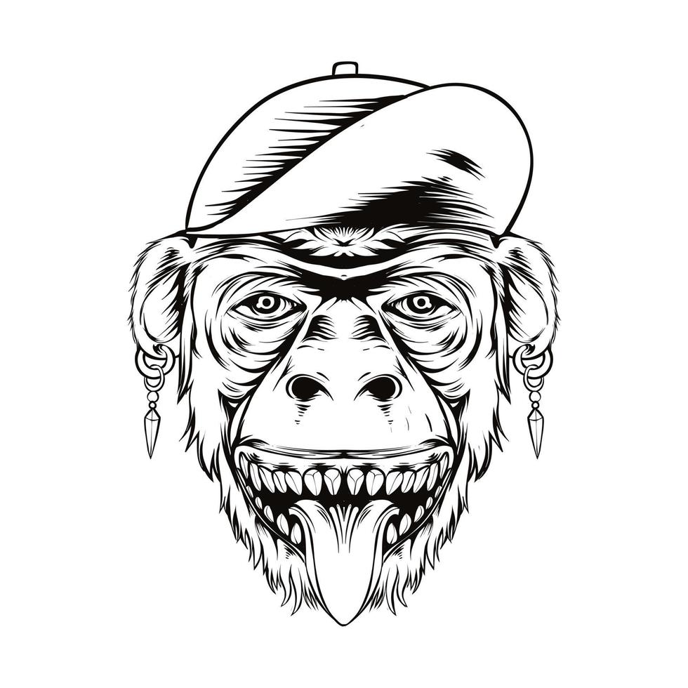 Desenho Realista Do Macaco Vetor Desenhado Com Alto Detalhe Ilustração do  Vetor - Ilustração de macaco, desenho: 227278322