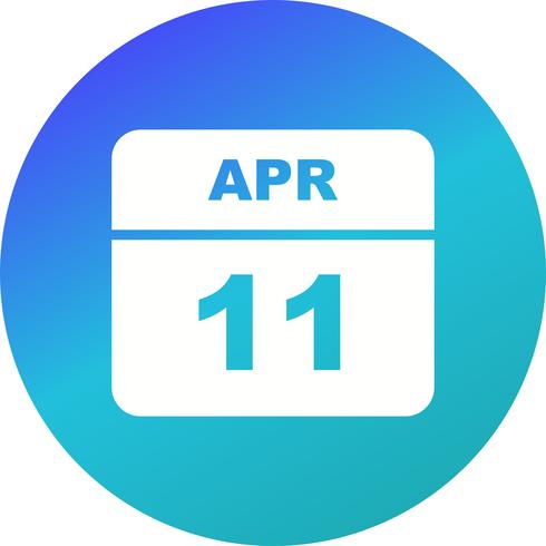 11 de abril Data em um calendário de dia único vetor