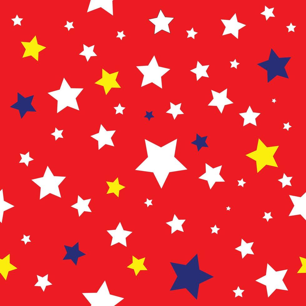 estrelas vermelho branco amarelo azul padrão vetor