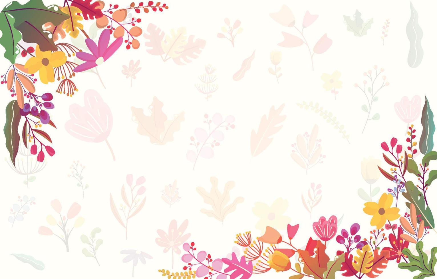 retângulo canto flor de primavera floral planta quadro cartão decoração vetorial vetor