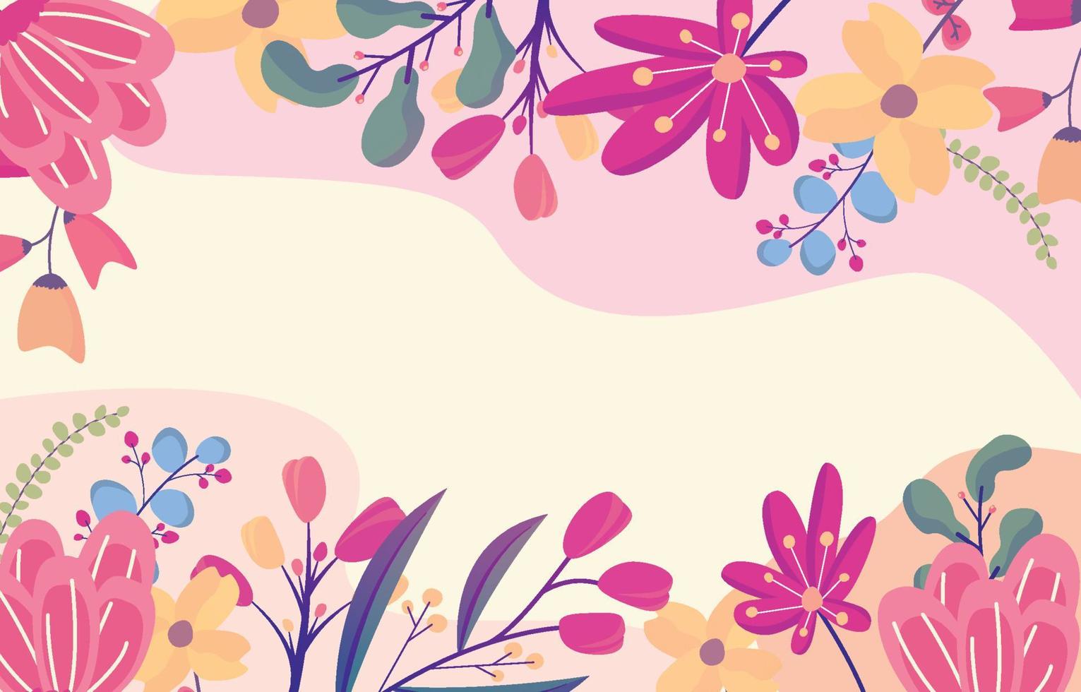 retângulo flor de primavera floral planta quadro cartão decoração vetorial vetor
