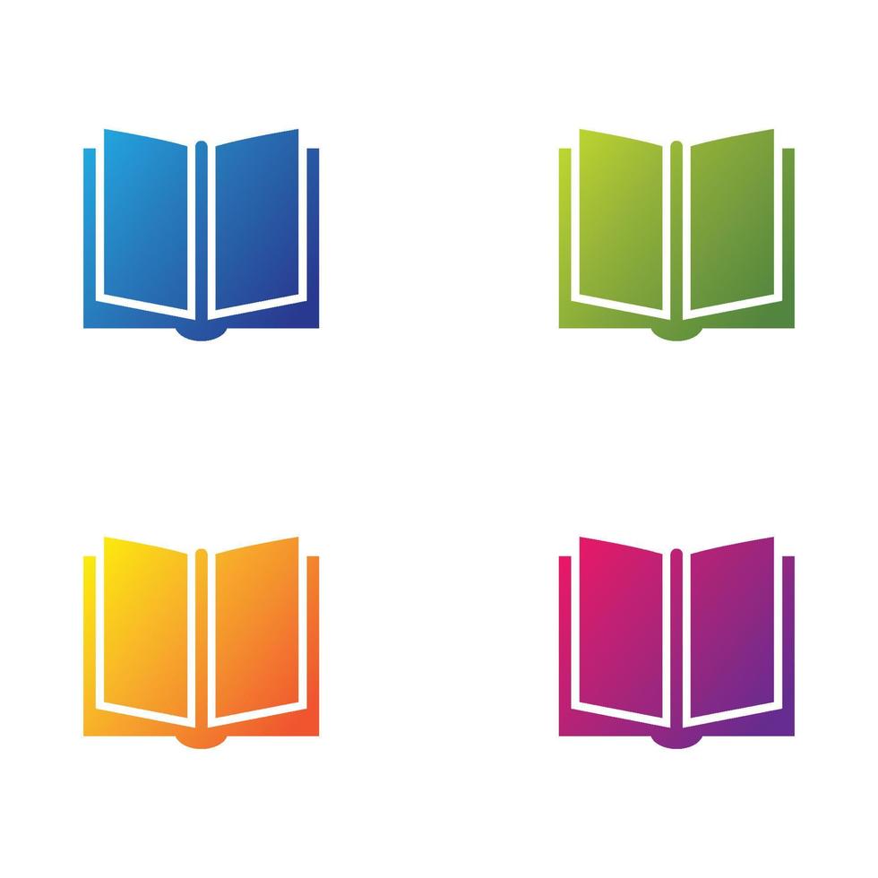 conjunto de ícones de vetor de modelo de logotipo de livro