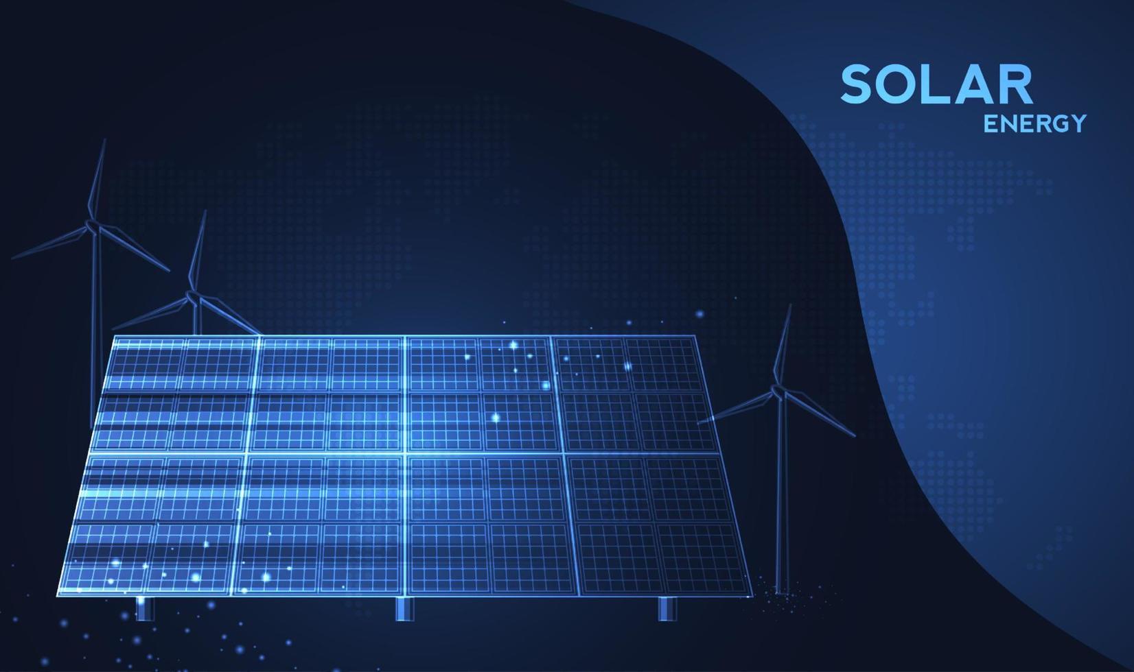 painéis solares e turbinas eólicas ou fontes alternativas de energia. fornecimento de energia ecológica sustentável. desenho de ilustração vetorial. vetor