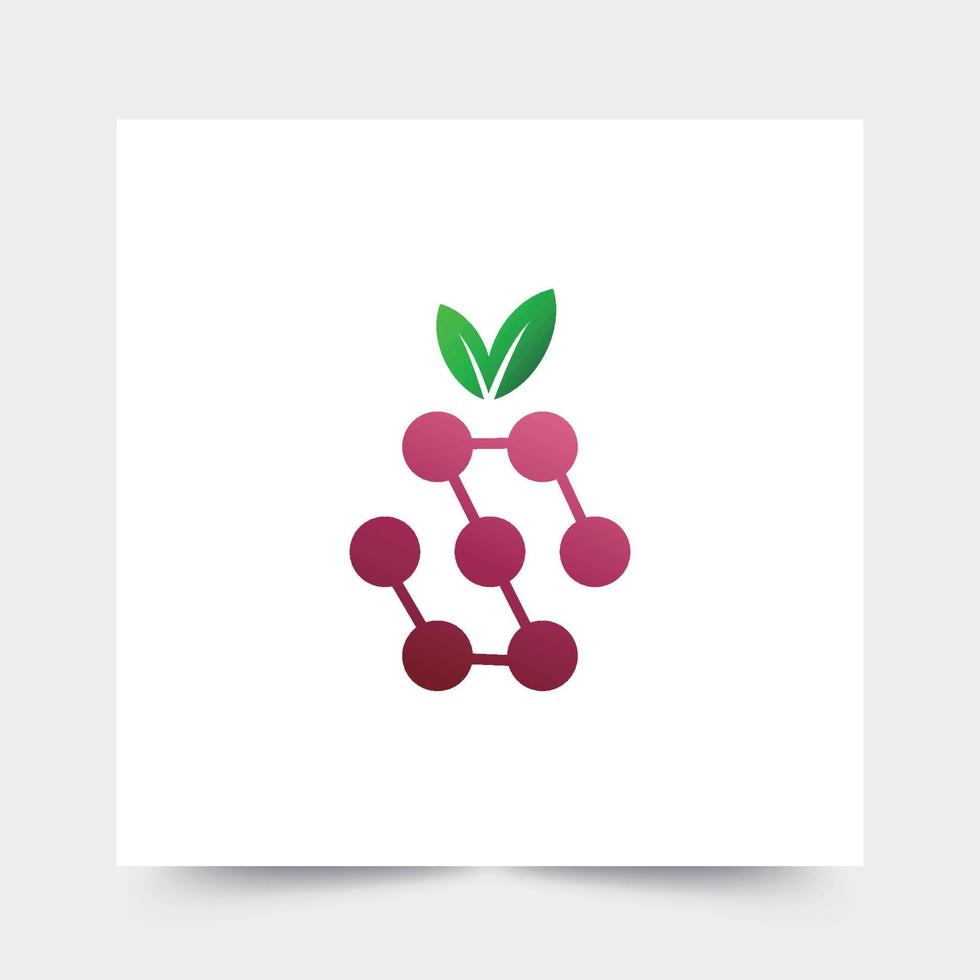 iniciais de um logotipo moderno e elegante para uma empresa de frutas frescas vetor