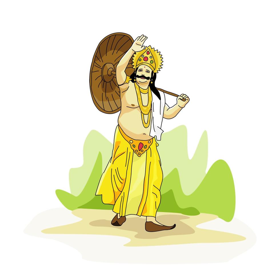 festival mahabali de kerala onam também conhecido ilustração maveli vector.cdr vetor