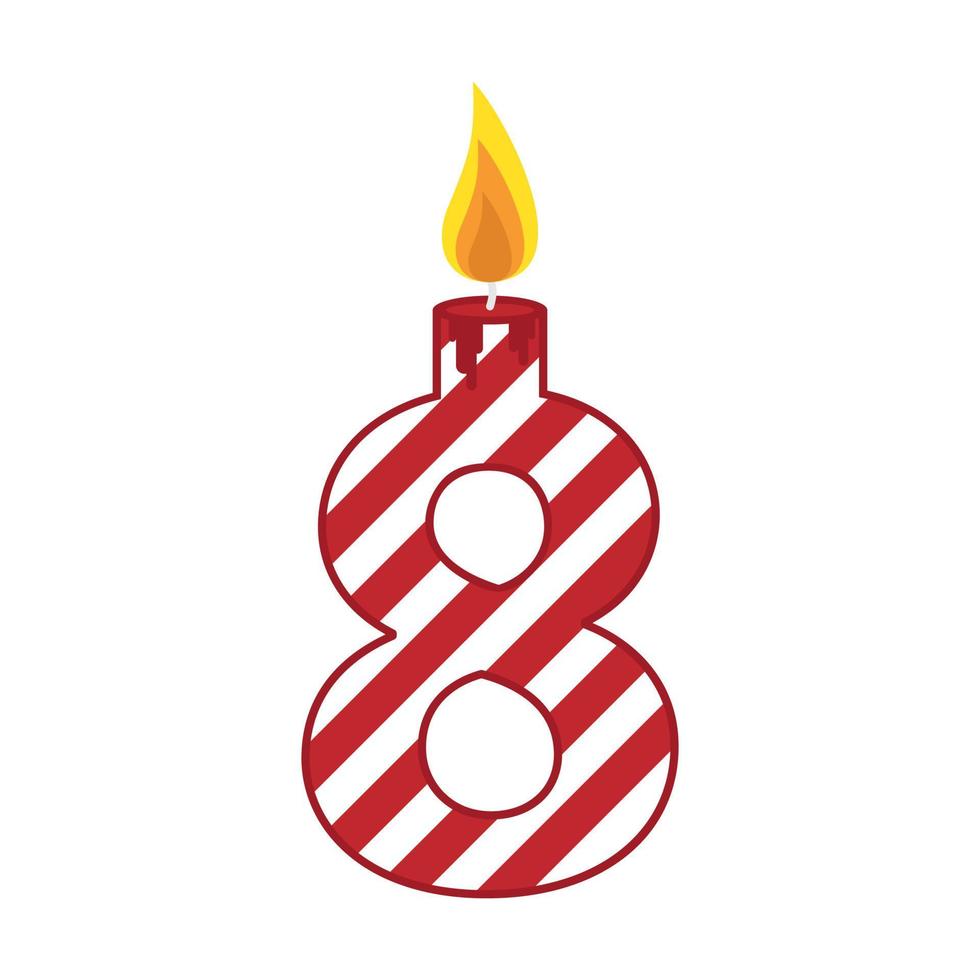 ilustração plana do número da vela de aniversário vetor