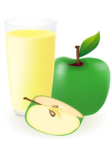 ilustração em vetor suco de maçã verde