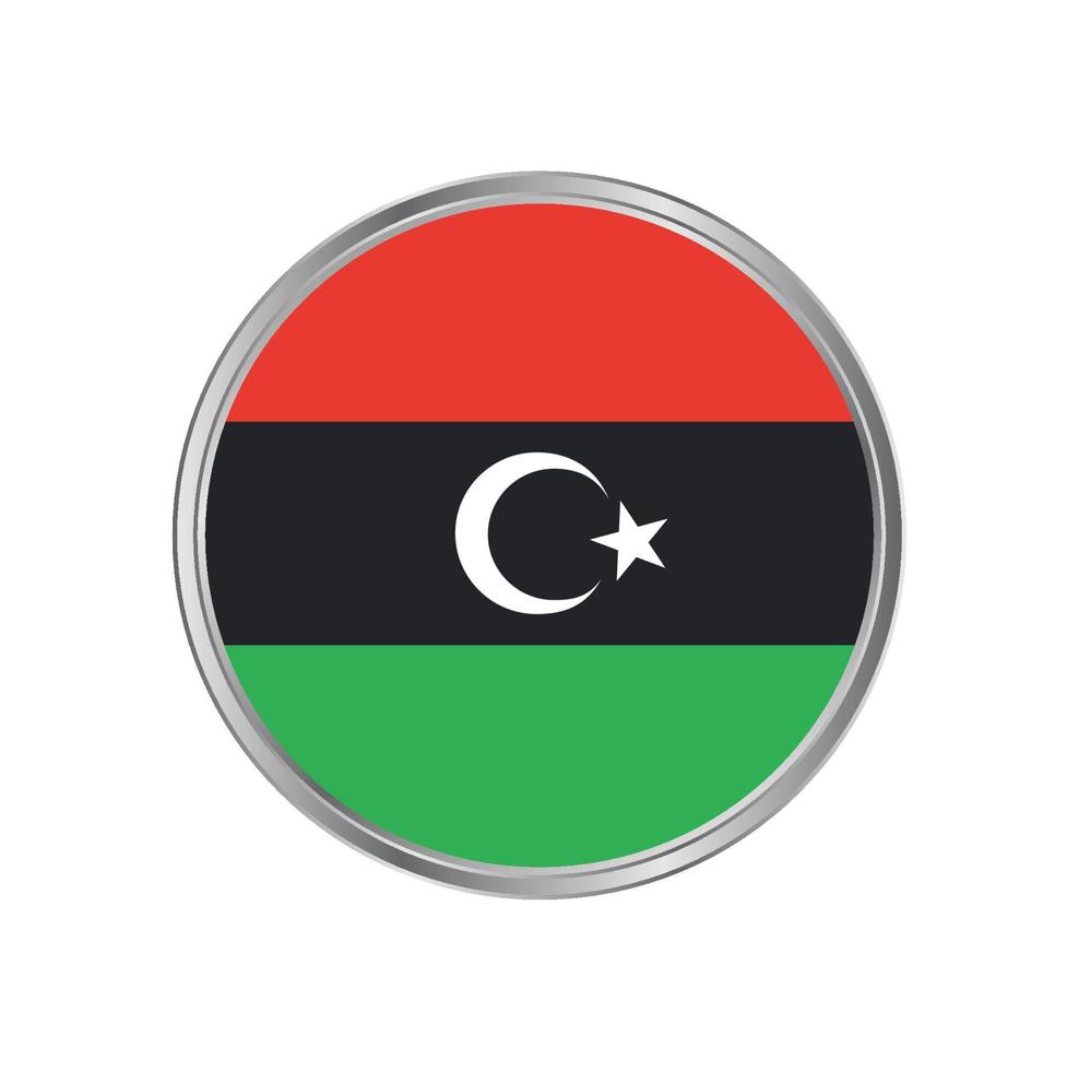 bandeira da libia com armação de metal vetor