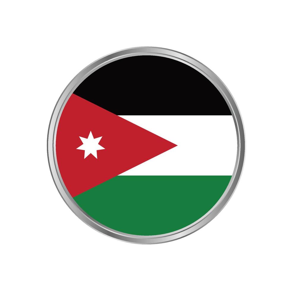 bandeira da Jordânia com moldura circular vetor