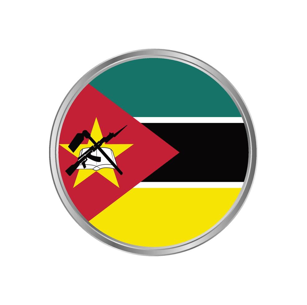 bandeira de moçambique com moldura circular vetor