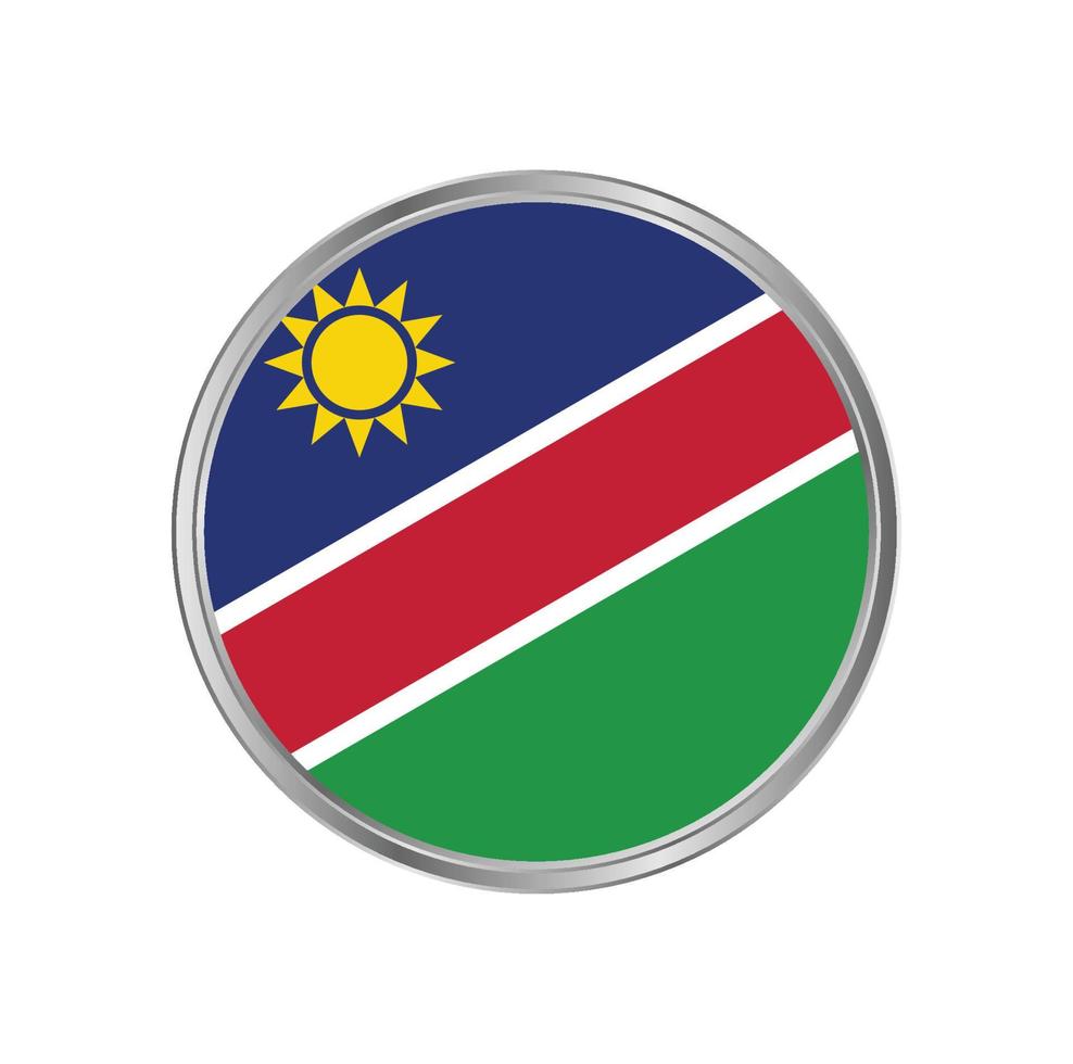 bandeira da namíbia com moldura circular vetor
