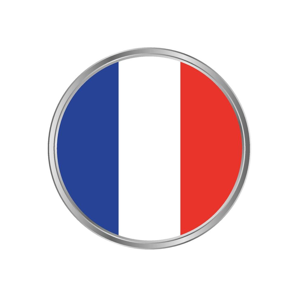 bandeira da frança com moldura circular vetor