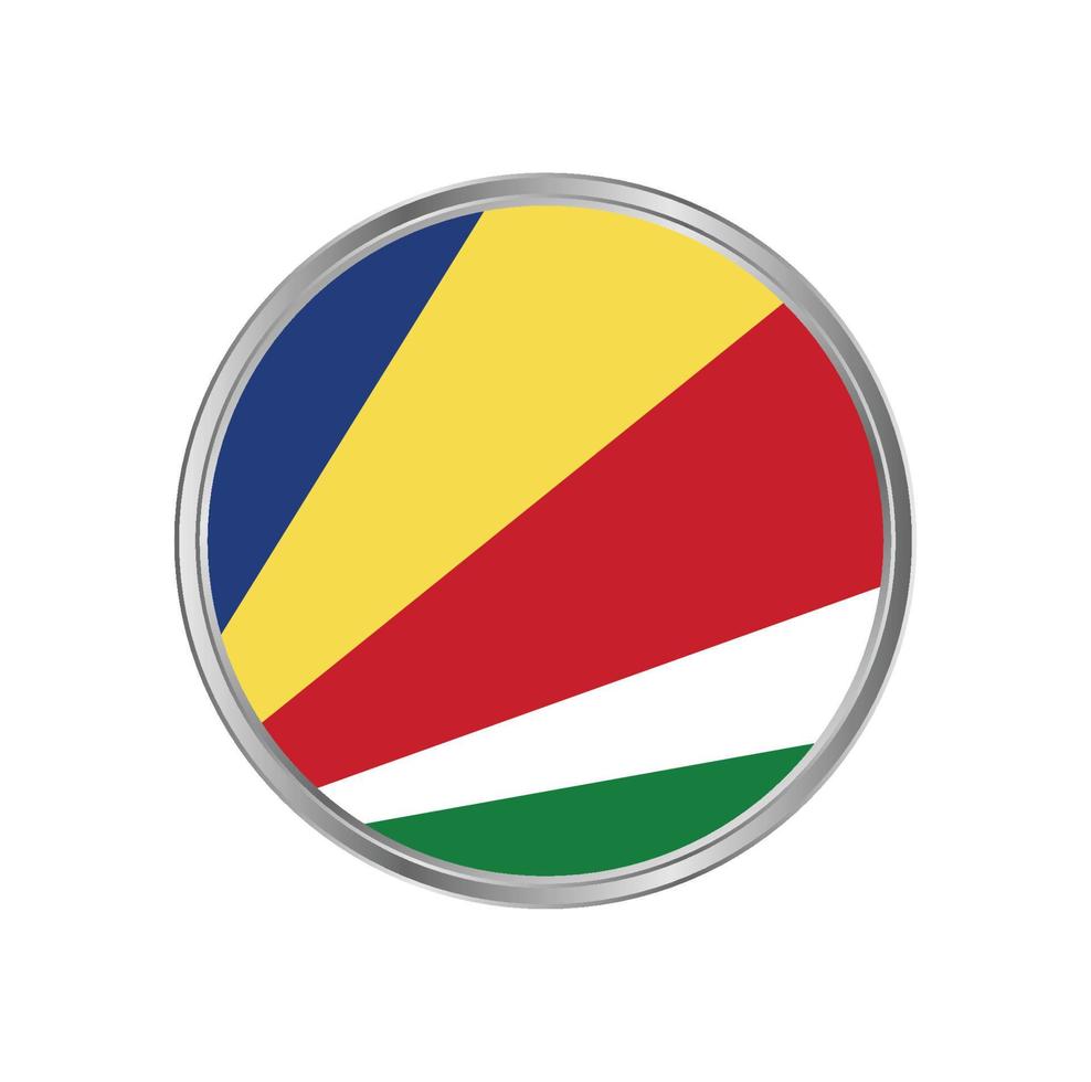 bandeira das seychelles com moldura circular vetor