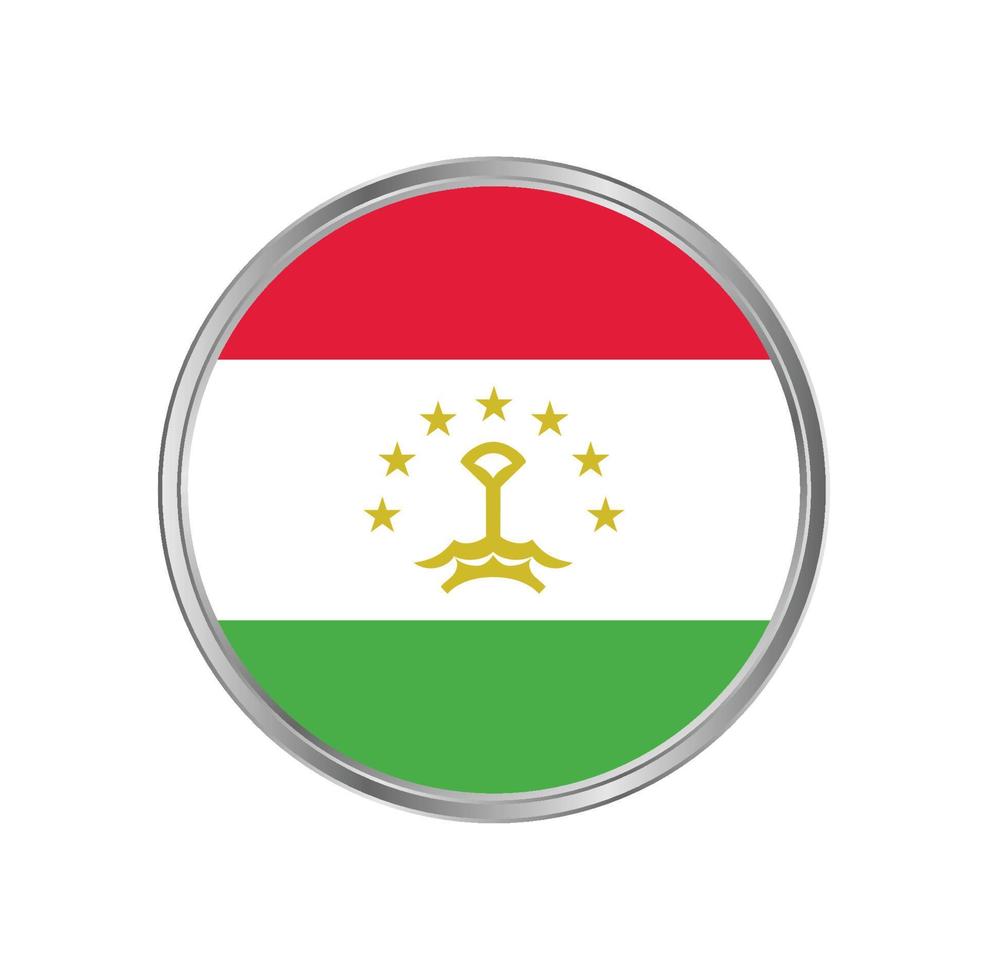 bandeira do tajiquistão com moldura circular vetor