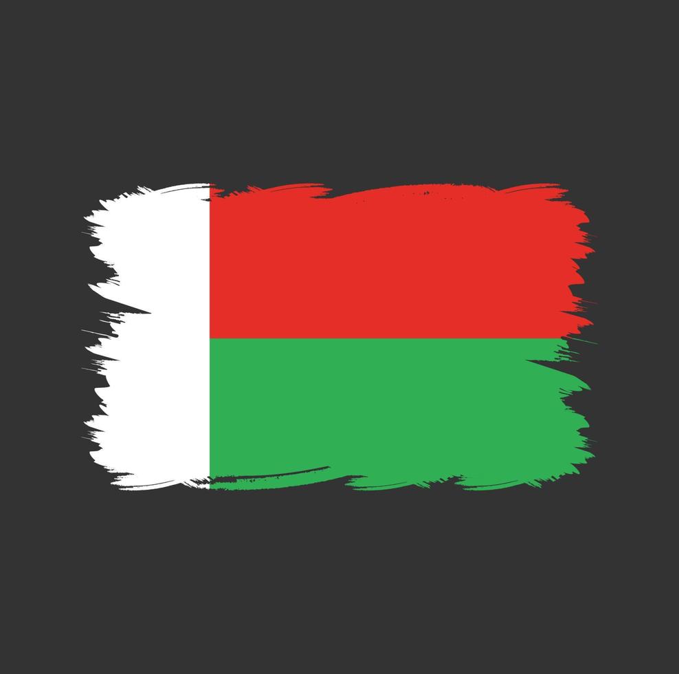 bandeira de madagascar com pincel aquarela vetor