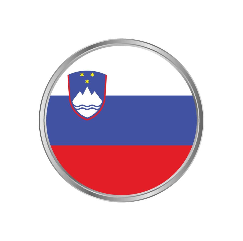 bandeira da eslovênia com moldura circular vetor