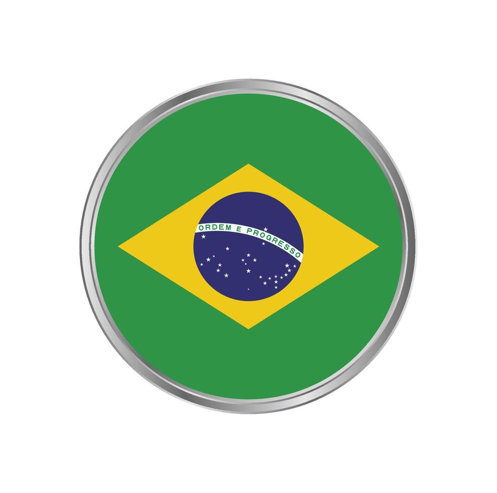 bandeira do brasil com armação de metal vetor