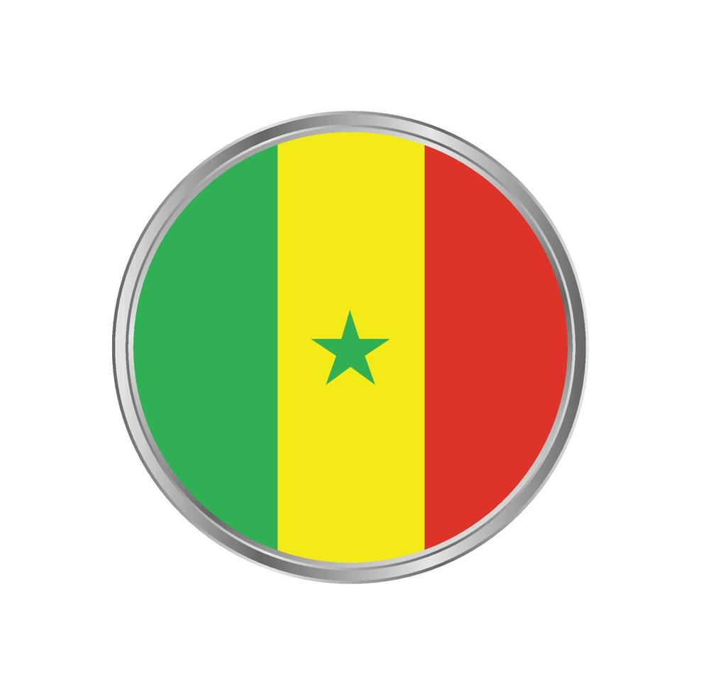 bandeira do senegal com moldura circular vetor