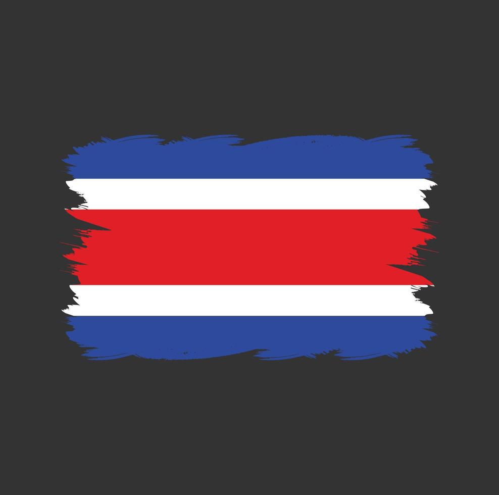 bandeira da costa rica com pincel aquarela vetor