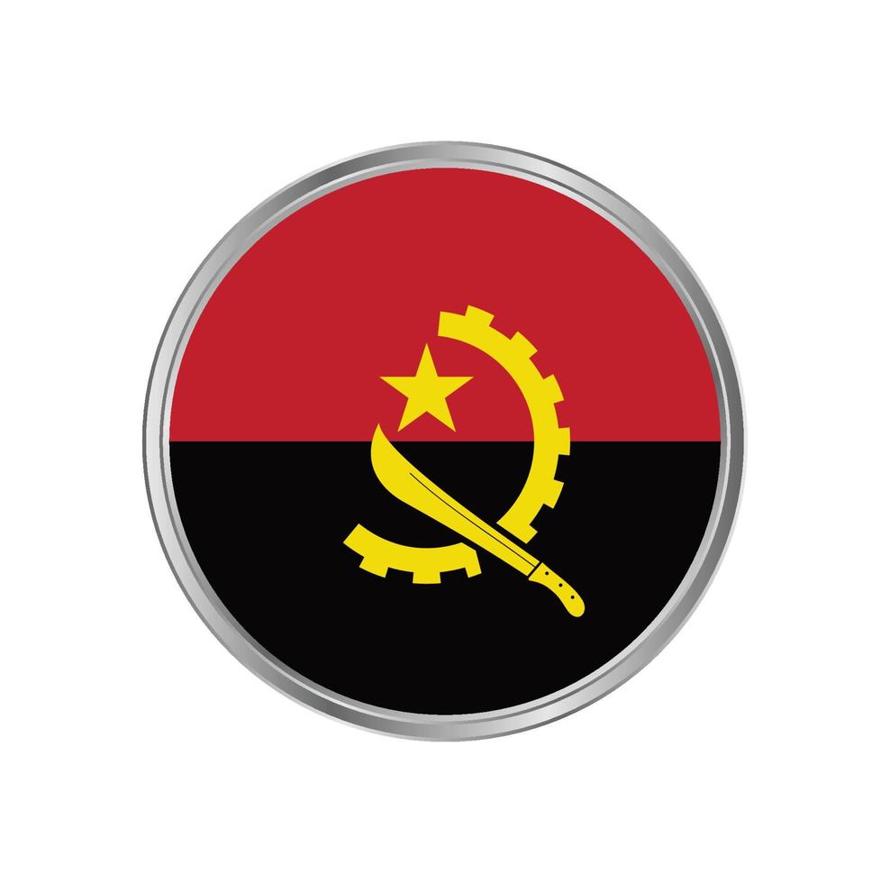 bandeira de angola com armação de metal vetor