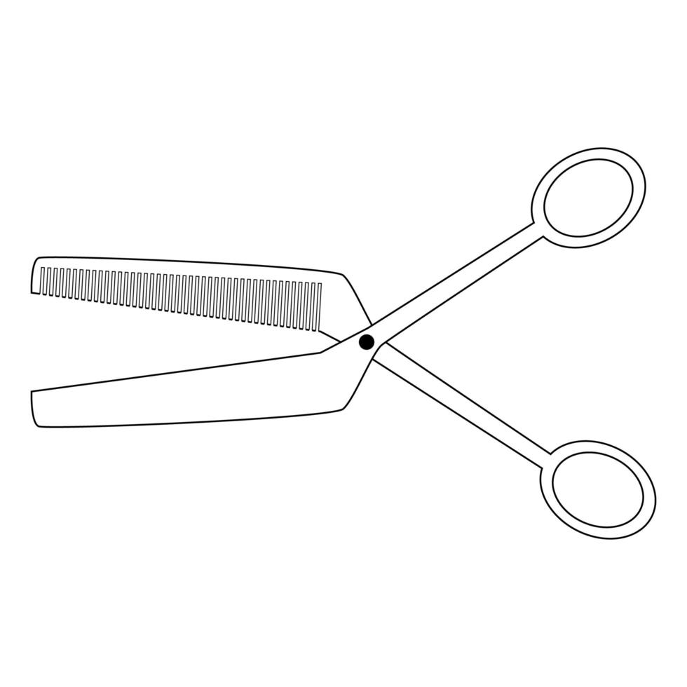 tesouras de cabelo. ícone isolado de contorno de ferramenta de cabeleireiro vetor