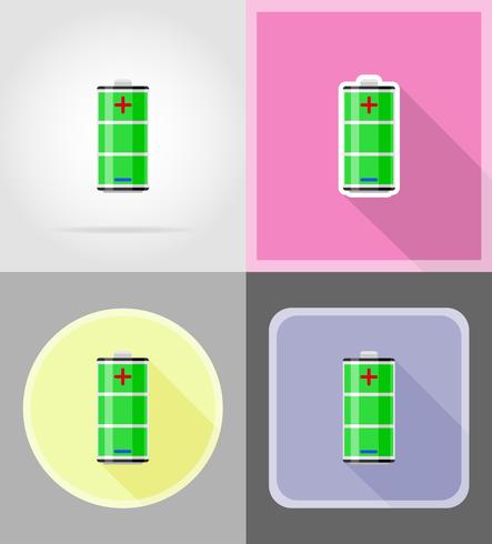ilustração em vetor plana bateria ícones de carga
