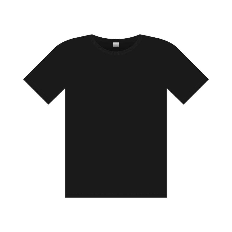 design de maquete de camiseta preta em branco vetor