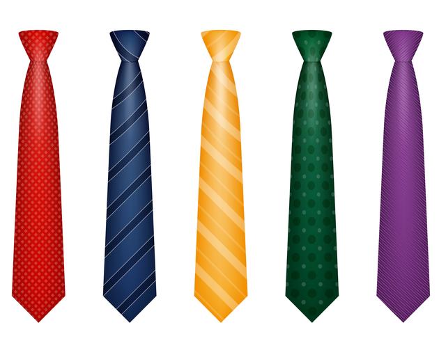 conjunto de cores de ícones amarrar para homens uma ilustração do vetor de terno