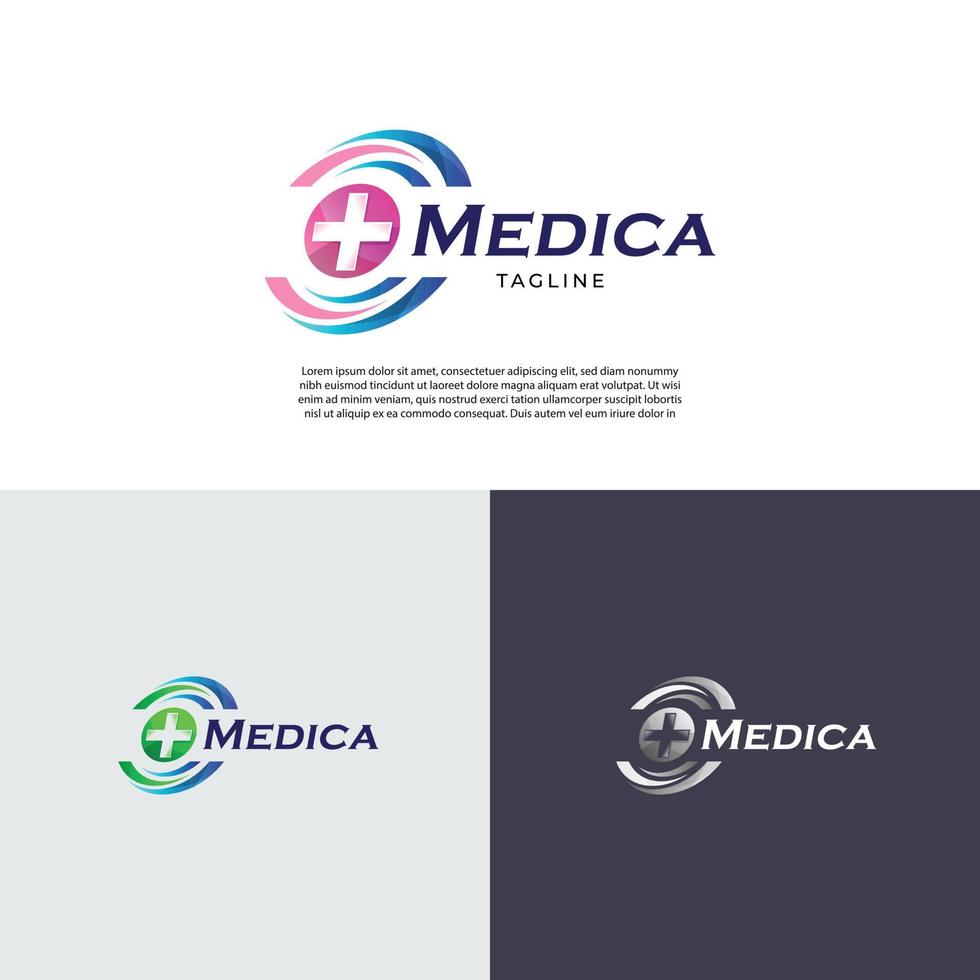 ícone de símbolo de design de logotipo de saúde clínica médica vetor