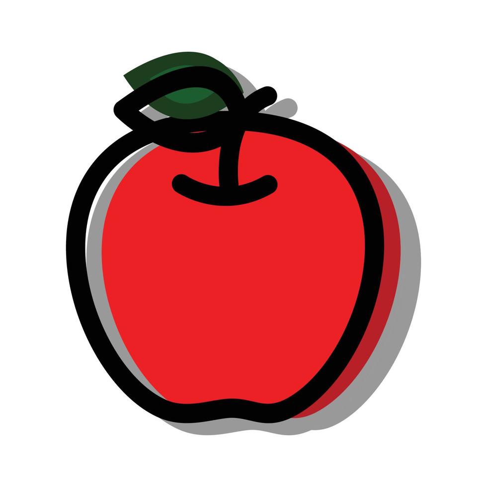 ilustração de um ícone de maçã em um fundo branco vetor
