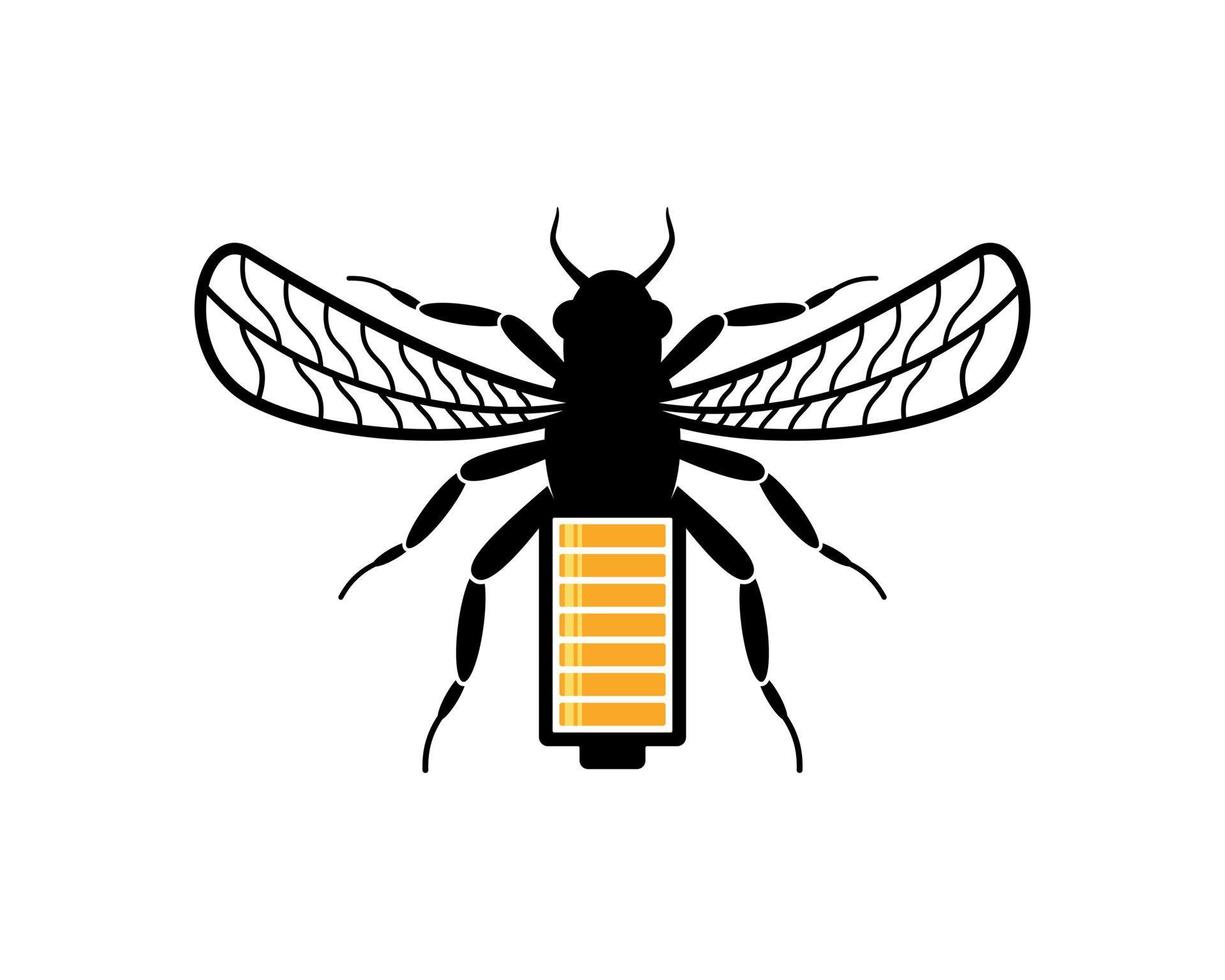 energia de abelha com bateria cheia vetor