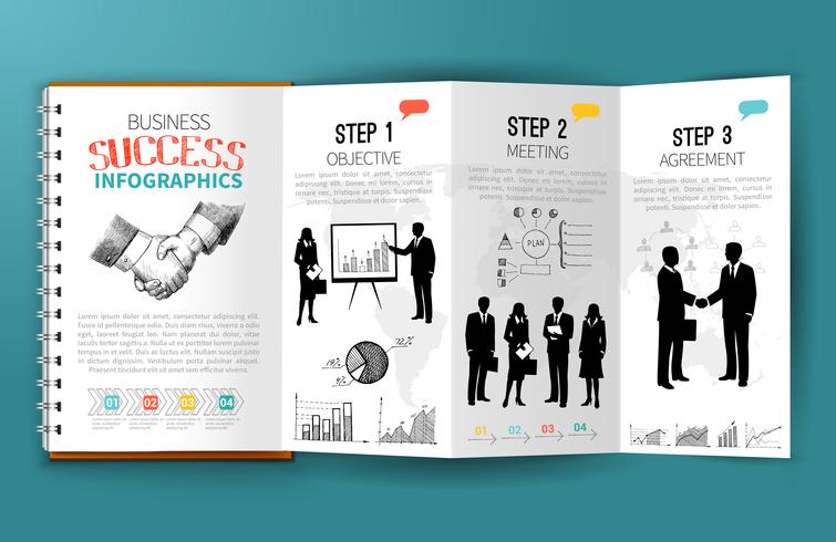 Brochura de infográficos de negócios vetor