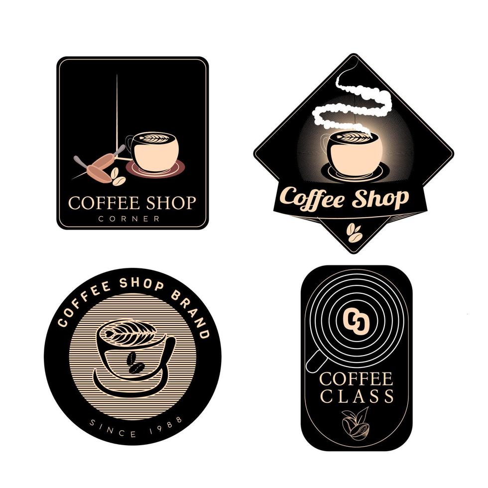 ilustração em vetor café logotipo emblema