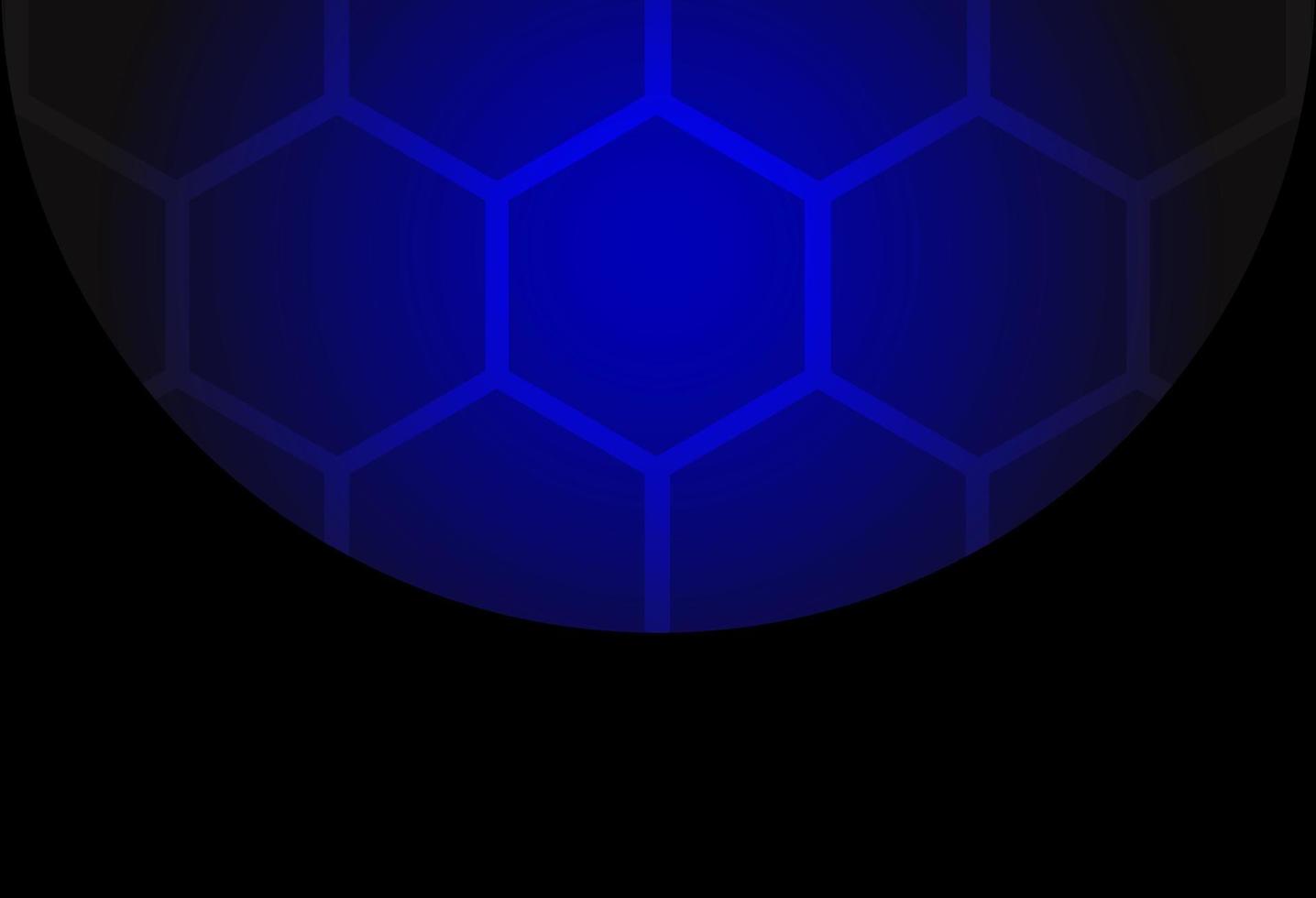 fundo abstrato com motivo hexagonal em forma de uma bola redonda azul. textura preta. ilustração vetorial vetor