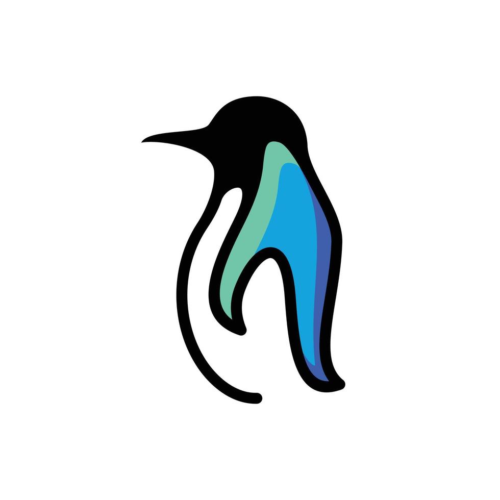 design de logotipo de vetor de mascote simples de pinguim