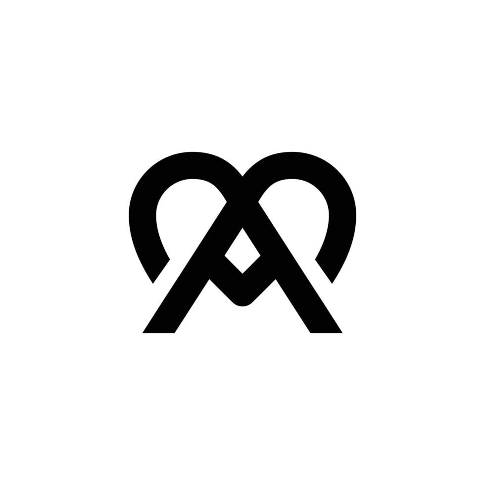 letra inicial a e chifre de cabra em fundo branco, design de logotipo de modelo de vetor editável