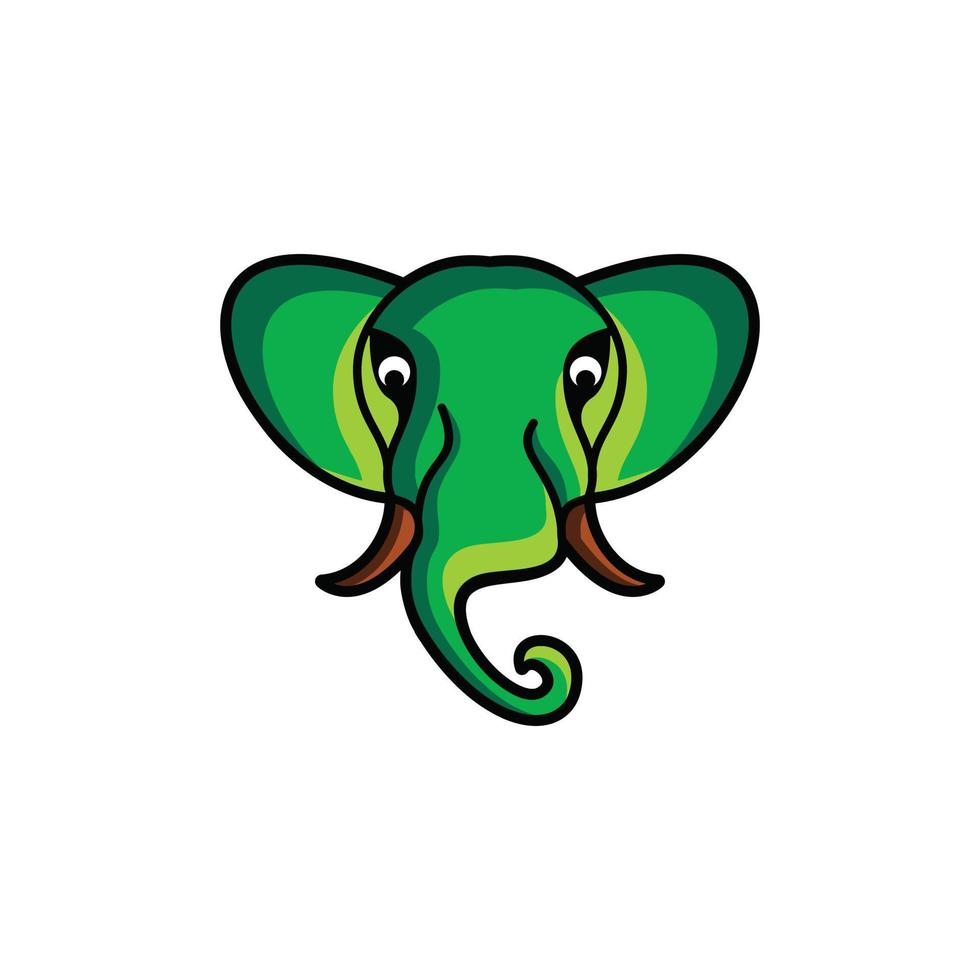 design de logotipo de vetor de mascote simples de elefante