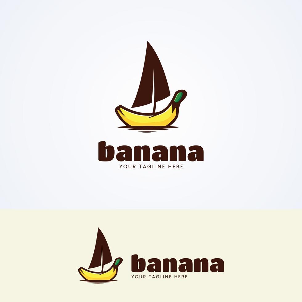 design de logotipo de banana boat vetor