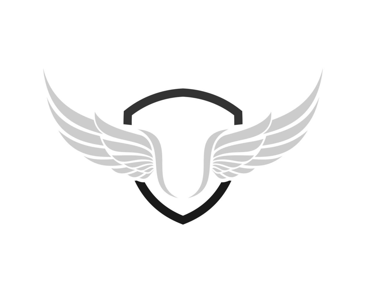 escudo simples com asas abstratas vetor
