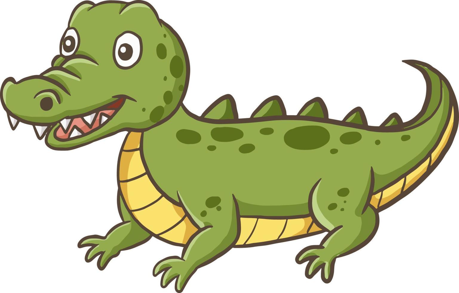 desenho animado crocodilo fofo ilustração clip art kawaii vetor