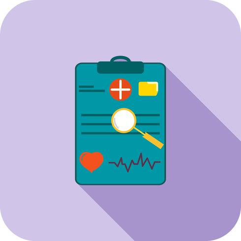 medical chart flat long shadow icon vetor