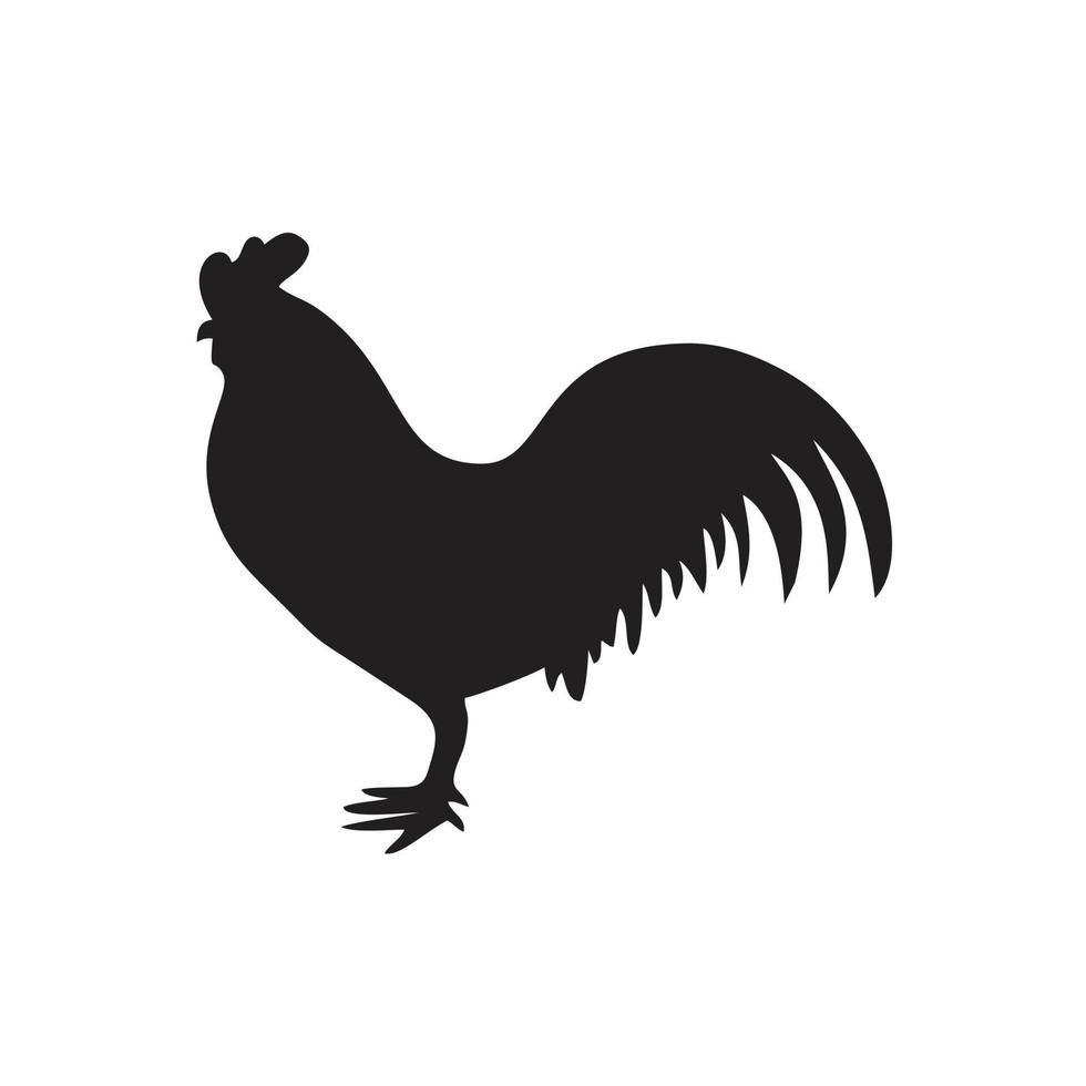 modelo de ícone de frango cor preta editável. vetor