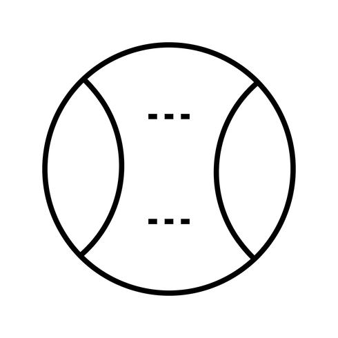 Ícone de linha preta de softbol vetor